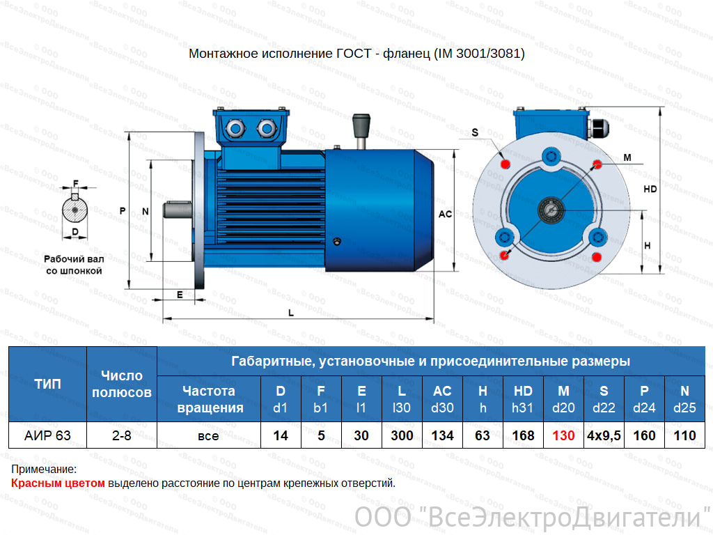 Электродвигатель с тормозом VEMPER АИР 63 А4 ED2, IM3081 (0,25 кВт 1500 об/мин)1873828