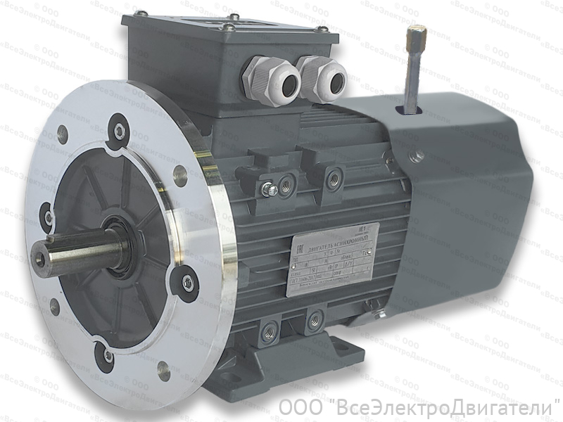 Электродвигатель с тормозом VEMPER АИС 80 А8 ED2, IM B35 (IM 2081) (0,18 кВт 750 об/мин)